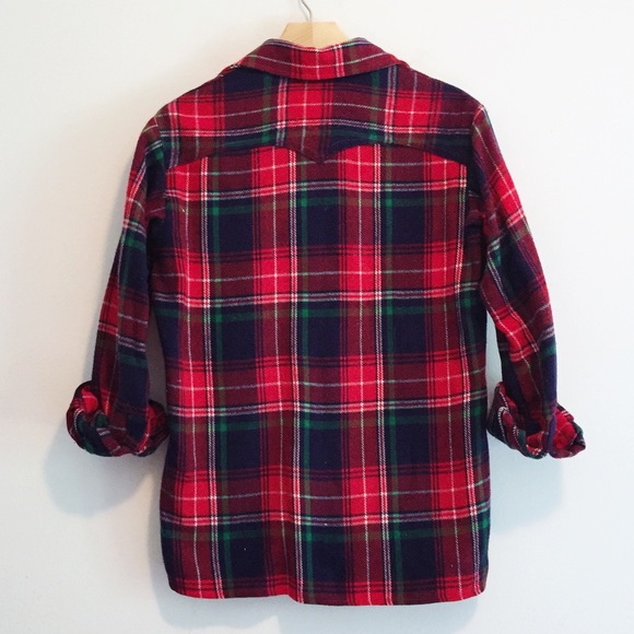 True vintage 70s flannel plaid boyfriend shirt - Picture 3 of 10